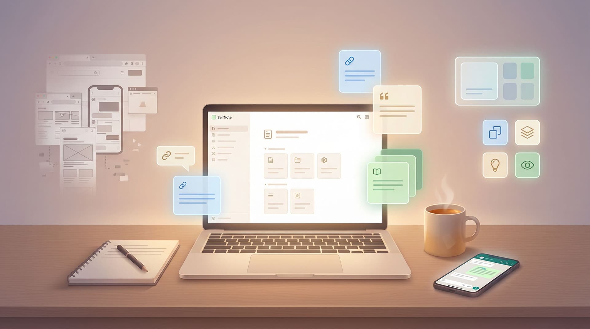From Tabs and Screenshots to Calm Collections: Using SelfNote to Save Links, Quotes, and Learnings Without Overwhelm